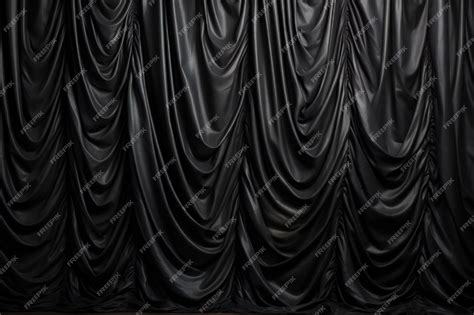 Premium Ai Image Black Silk Curtains Textured Wall Backdrop