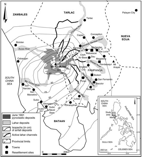 2 Map Showing The Geographical Location Of Mount Pinatubo And The