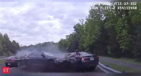 Close Call At High Speed Dashcam Footage Shows Officer Evade Crash