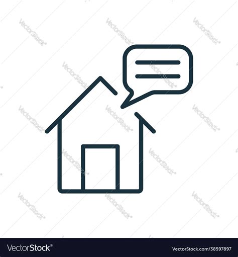 House location linear icon home address line Vector Image