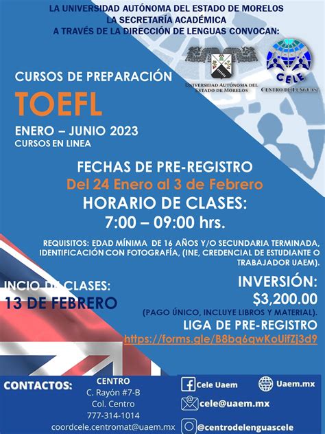 Curso De Preparaci N Toefl Enero Junio Universidad Aut Noma