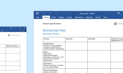 Free Person Specification Template For Business Owners · Rotacloud