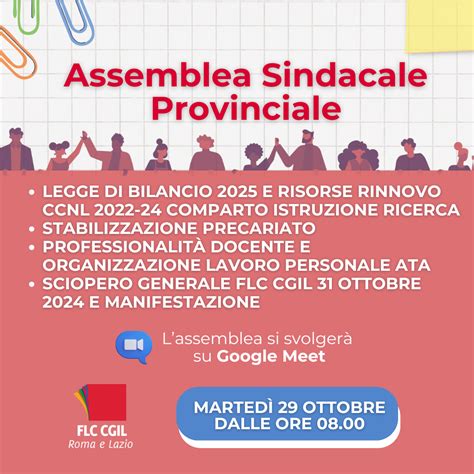 Assemblea Sindacale Provinciale Flc Cgil Flc Cgil Roma E