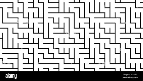 Seamless Black And White Abstract Maze Line Pattern Geometric Tileable Monochrome Labyrinth