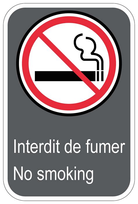 Panneaux NORME CSA Interdit De Fumer No Smoking Signel Services