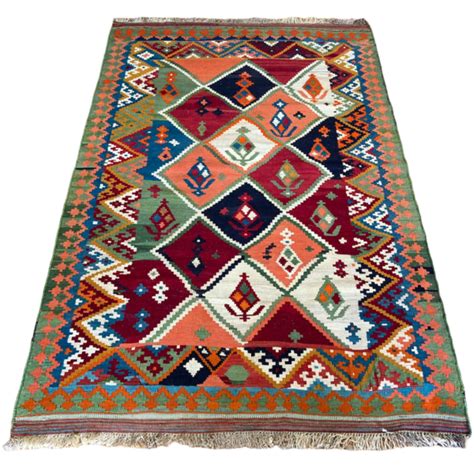 Kilim Gashga Losanges Multicolores Vendu Le Laboratoire Du Tapis