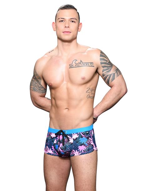 Andrew Christian Neon Palms Swim Trunks