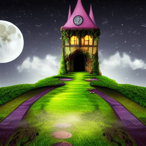 Fantasy Landscape with Haunted House · Creative Fabrica