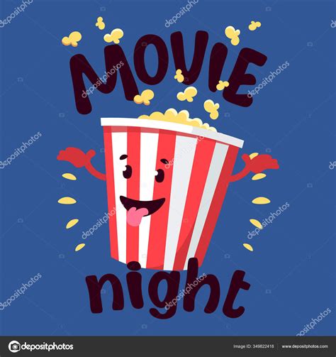 Flat Illustration Cinema Tickets With Cartoon Movie Popcorn And Soda