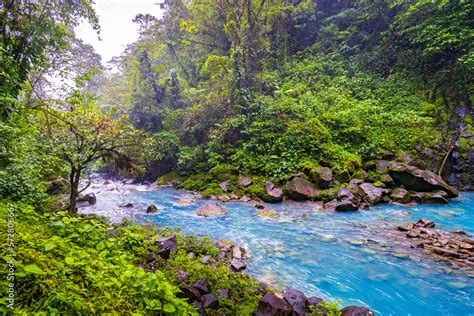 Rio Celeste Waterfall And Pond In Tenorio Volcano National Park