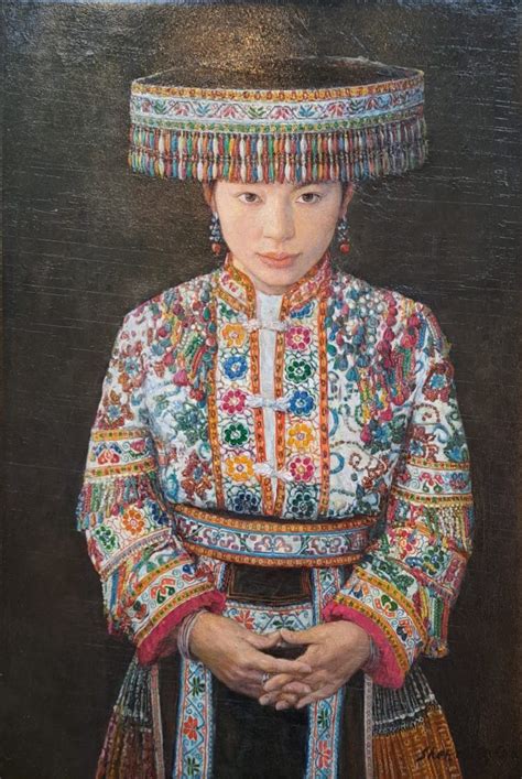 Shen Ming Cun Elaborate Embroidery Chinese Portrait Painting