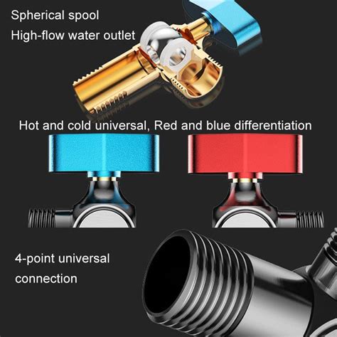 Copper High Flow 4 Point Ball Valve Hot Cold Water Gas Water Heater