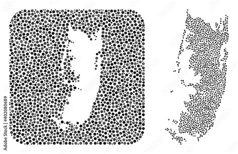 Map Of Pemba Island Mosaic Created With Rounded Dots And Hole Vector