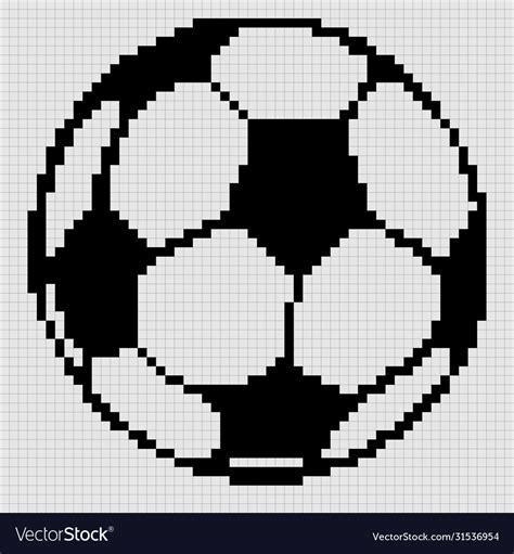 Soccer ball pixel art football pixelated isolated Vector Image