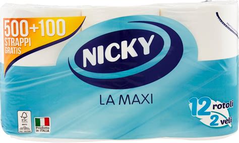 Nicky La Maxi Carta Igienica Rotoli Amazon It Salute E Cura