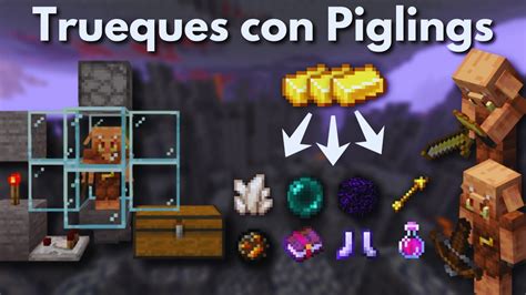 Minecraft Trueques Con Piglins Tems A Cambio De Oro