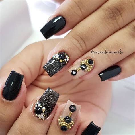 Unhas Decoradas Pretas 2023 Fotos E Tendências