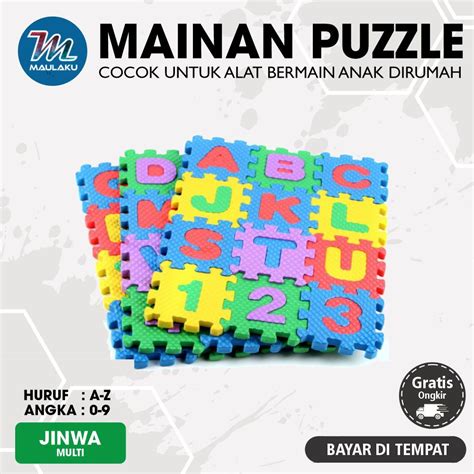 Jual Puzzle Foam Alphabet Huruf Angka Alas Lantai Mainan Edukasi