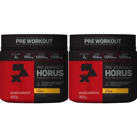 Kit 2X Hórus Pre Workout 300g Citrus Max Titanium OtimaNutri