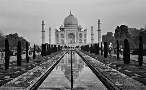 Taj Mahal in Black and White Photograph by Jacqi Elmslie - Pixels