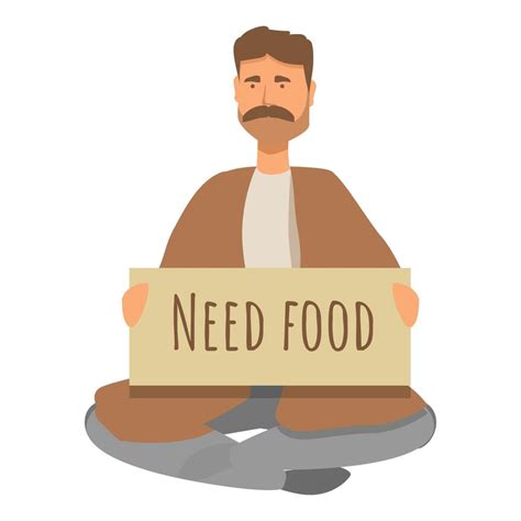 Hunger Man Icon Cartoon Vector Poor People Vector Art At Vecteezy