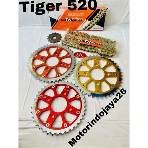 Jual GEAR SET 520 HONDA TIGER TK RACING ORIGINAL ALUMUNIUM BESI SET