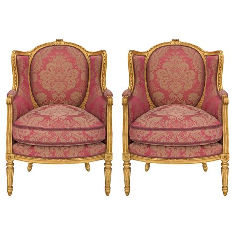 Classic Pair Of French Louis XVI 19th Century Armchairs For Sale At 1stDibs