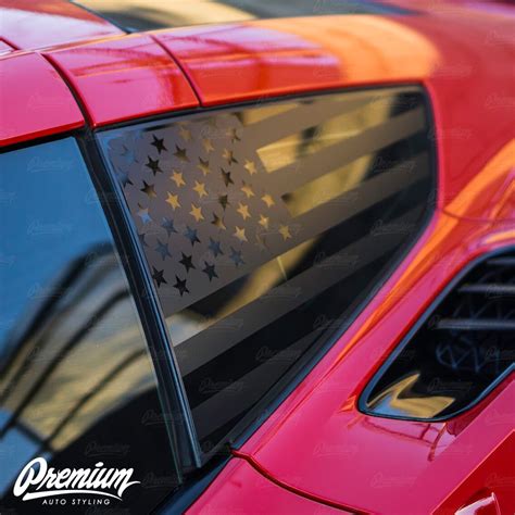 American Flag Quarter Window Decal Set 2014 2019 Corvette C7