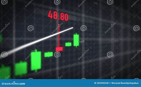 Closeup Financial Chart With Candlestick Graph In Stock Market Stock