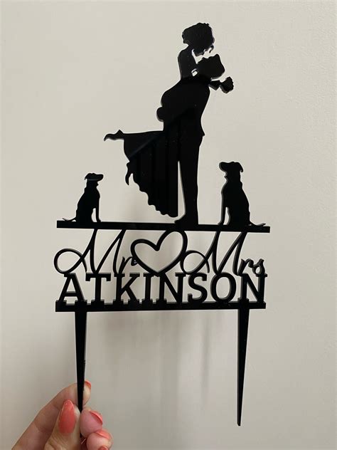 Customised Wedding Cake Topper Wedding Couple And Their Pets