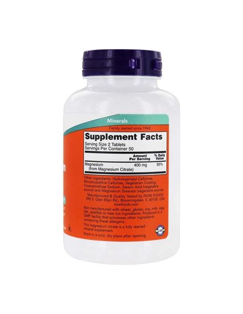 Now Foods Now Foods Magnesium Citrate Mg Tablets Home