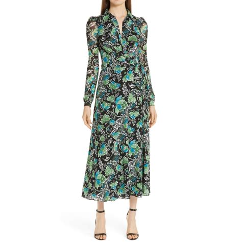 Diane Von Furstenberg Phoenix Wrap Mesh Dress Evachic