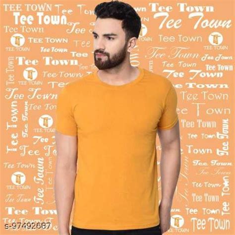 Tee Town Pc Sinker Round Neck Solid Plain T Shirts For Men