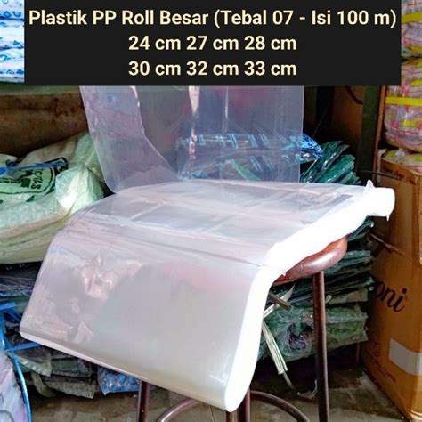 Jual Plastik PP Roll Lebar 24 27 28 30 32 33 Cm Bening