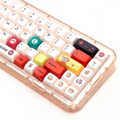 144PCS Super Mario Theme Keycaps Set, Mechanical Keyboard Keycaps Set, XDA Profile Keycaps, PBT ...