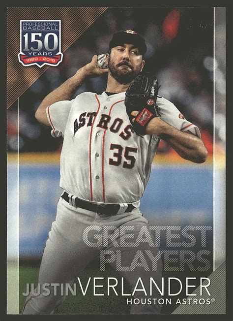 2019 Topps 150 6 Justin Verlander 150 Years Of Professional Baseball