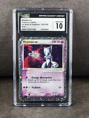 Cgc Gem Mint Mewtwo Ex Ex Ruby Sapphire Holo Rare Pokemon Ebay