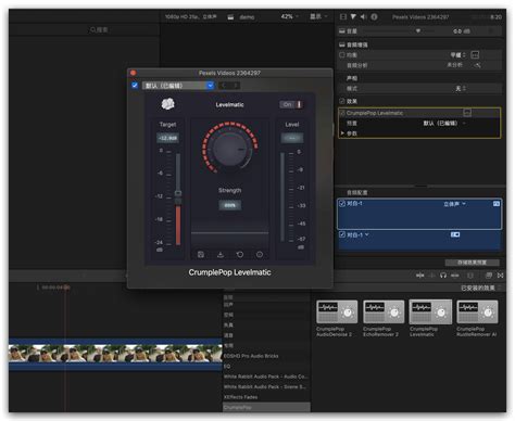 Fcpx音频插件 自动动态调整平衡音频音量 （支持prau达芬奇等） 含中文教程 Levelmatic Cg模板网