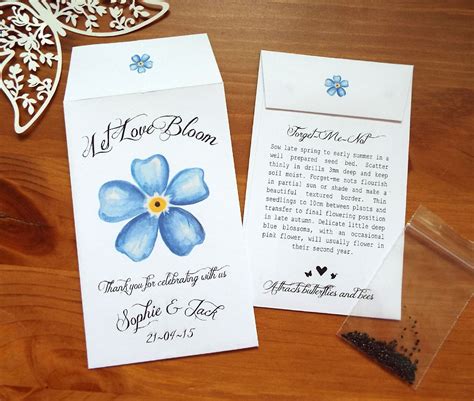 Forget Me Not Wedding Favours Personalised Seeds