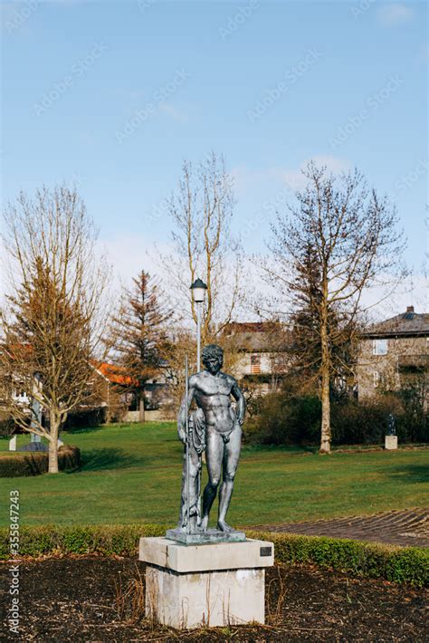 Statue Of A Naked Man In The Park In Reykjavik The Capital Of Iceland