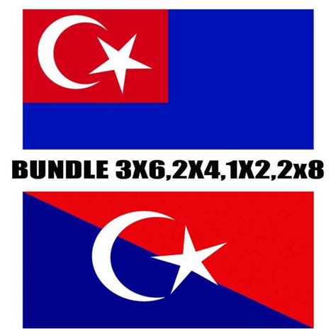 Cotton Bendera Daerah Johor Bahru And Johor 2pcs Bundle 3x62x41x22x8