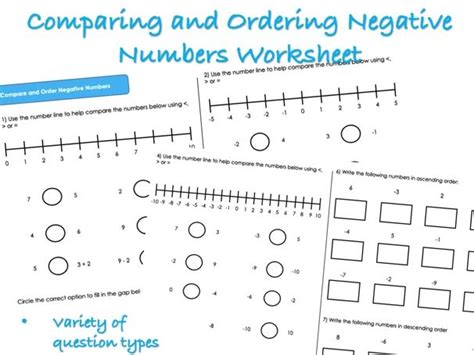 Ordering Positive And Negative Numbers Teaching Resources