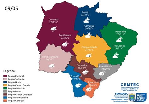 Previsão é de terça feira chuvas em Mato Grosso do Sul Agência de