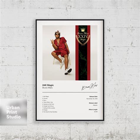 Bruno Mars Poster 24K Magic Album Cover Poster Print / Bruno | Etsy