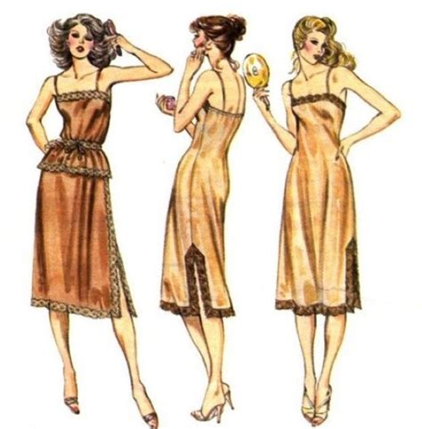 Vintage LINGERIE Sewing Pattern Misses Half Slip Full Slips
