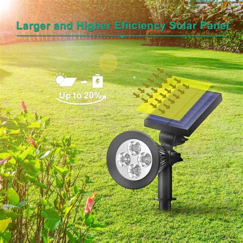 Lámpara Solar Recargable Exterior Tierra Jardin Pared 4 Led Cuotas