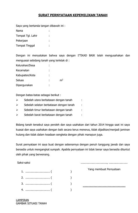 Contoh Surat Kepemilikan Tanah Hot Sex Picture