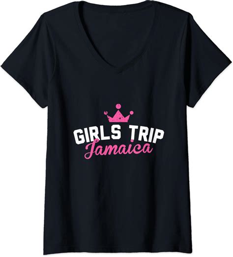 Womens Girls Trip Jamaica 2021 V Neck T Shirt Clothing Shoes And Jewelry