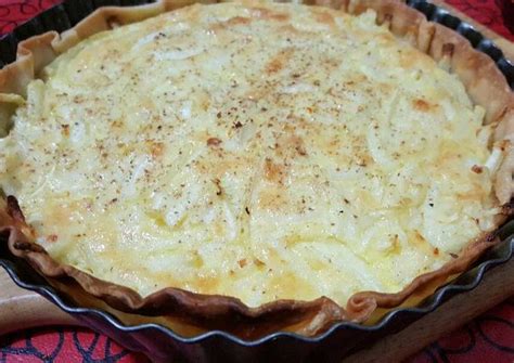 Tarta de cebolla y queso fácil rápida y económica Receta de Hu Lanzi