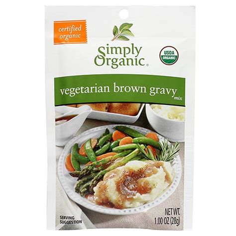 Simply Organic Vegetarian Brown Gravy Seasoning Mix Certified Organic 1 Ounce Packets